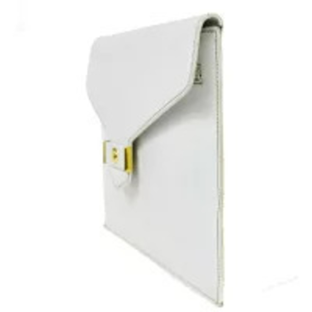 Dior Leather White Clutch Christian  Bag White